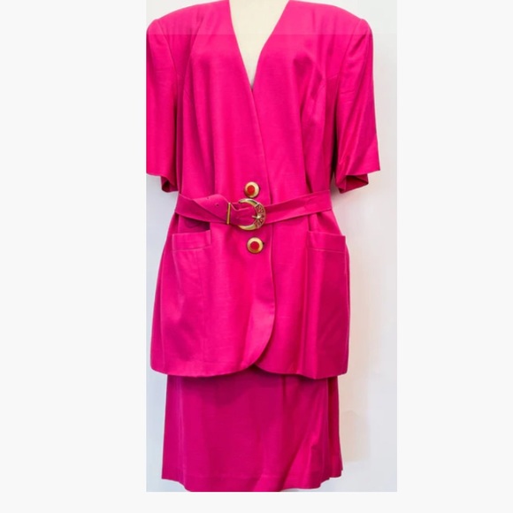 Vintage Bright Pink Suit Set - Picture 1 of 2